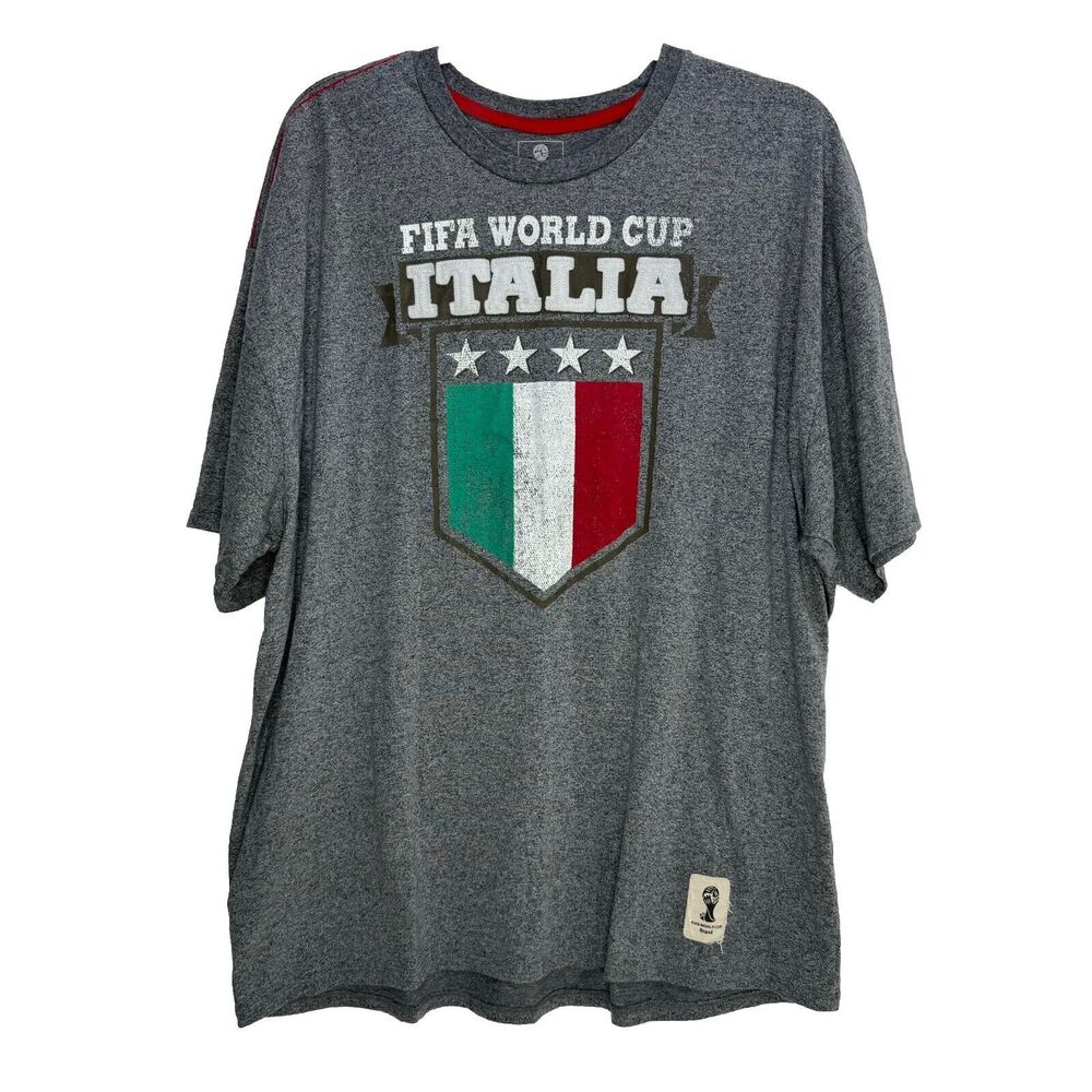 ITALIA ITALY FIFA WORLD CUP 2014 Soccer STITCHED  T Shirt Brasil Size 2XL PCB